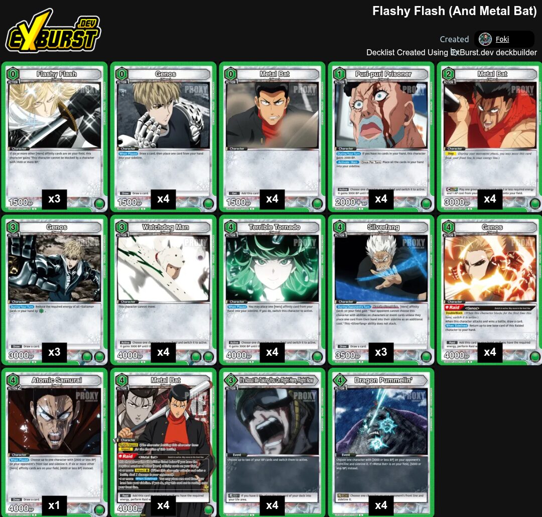 Metal Bat One Punch Man Union Arena pakli