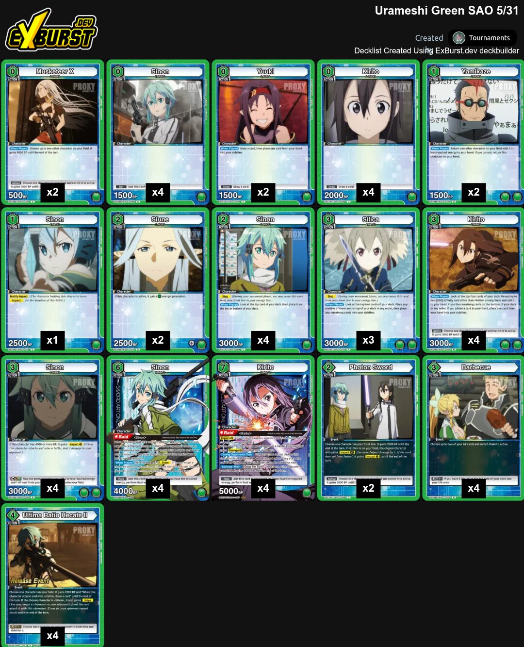 Green Gun Gale Online Sword Art OnlineUnion Arena pakli