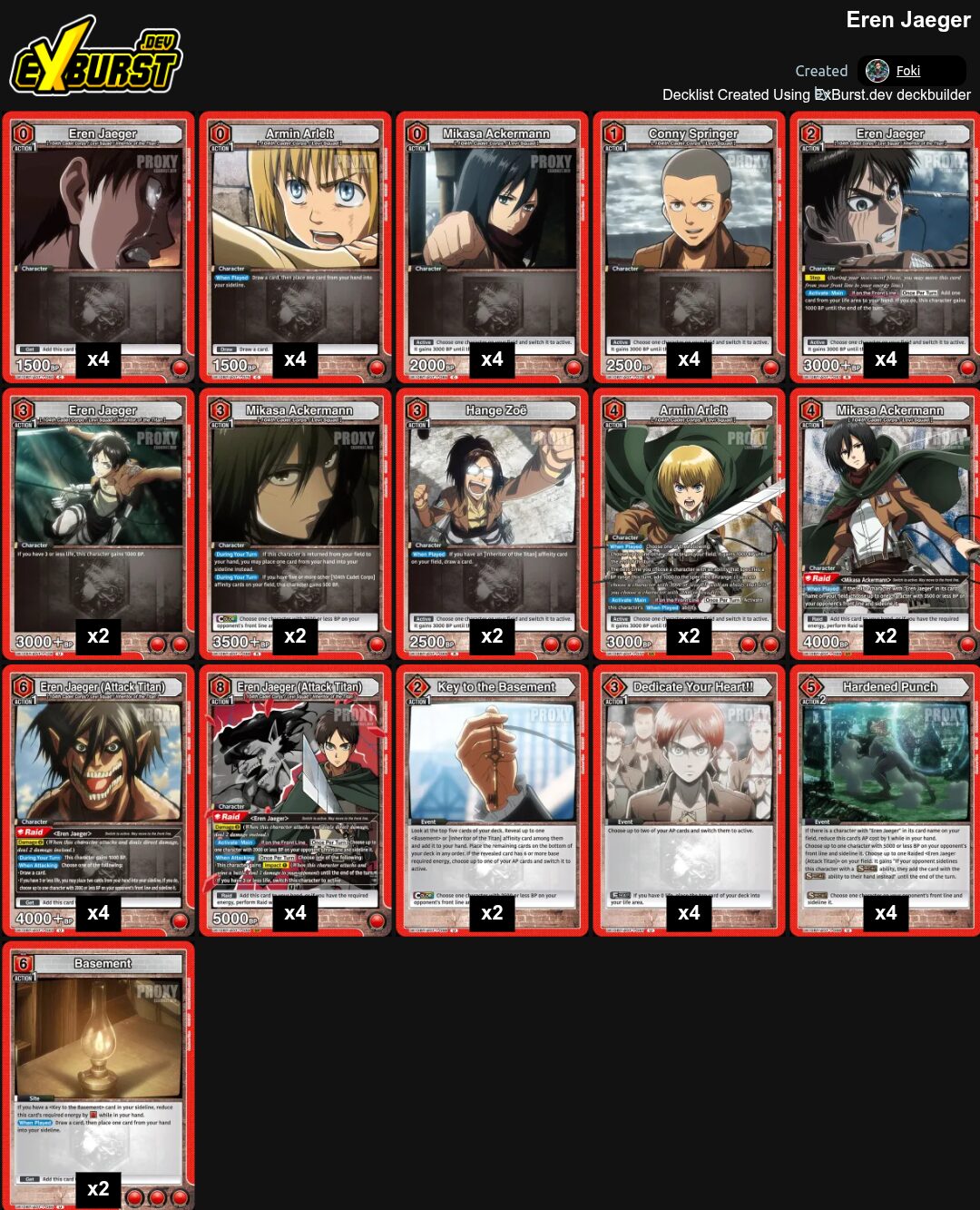 Blue Astoria Attack on Titan Union Arena pakli