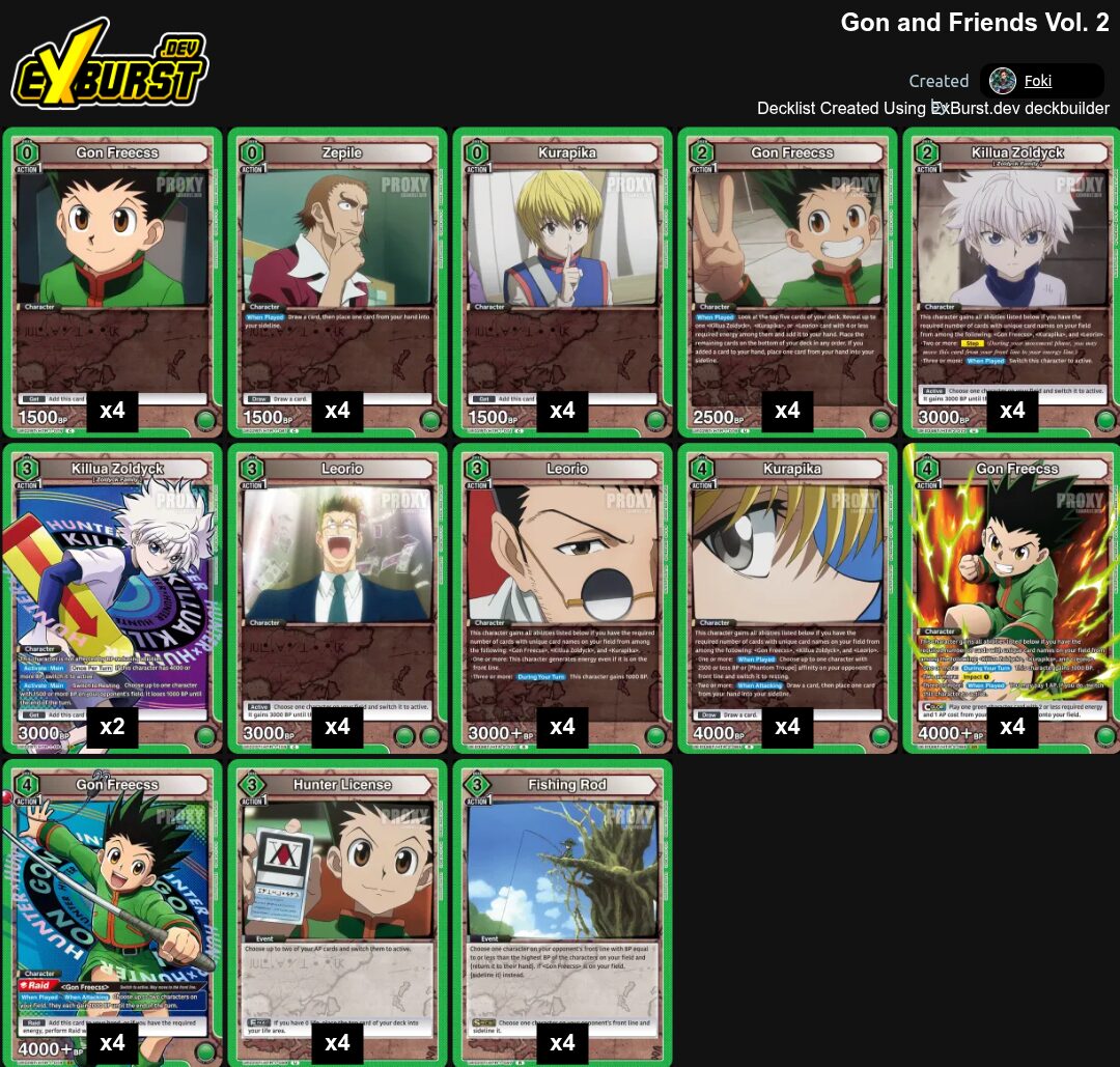 Gon and Friends Hunter x Hunter Union Arena pakli