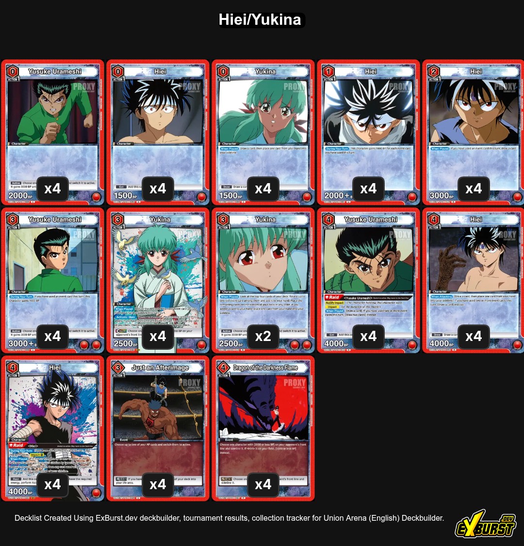 Hiei/Yukina Union Arena Deck