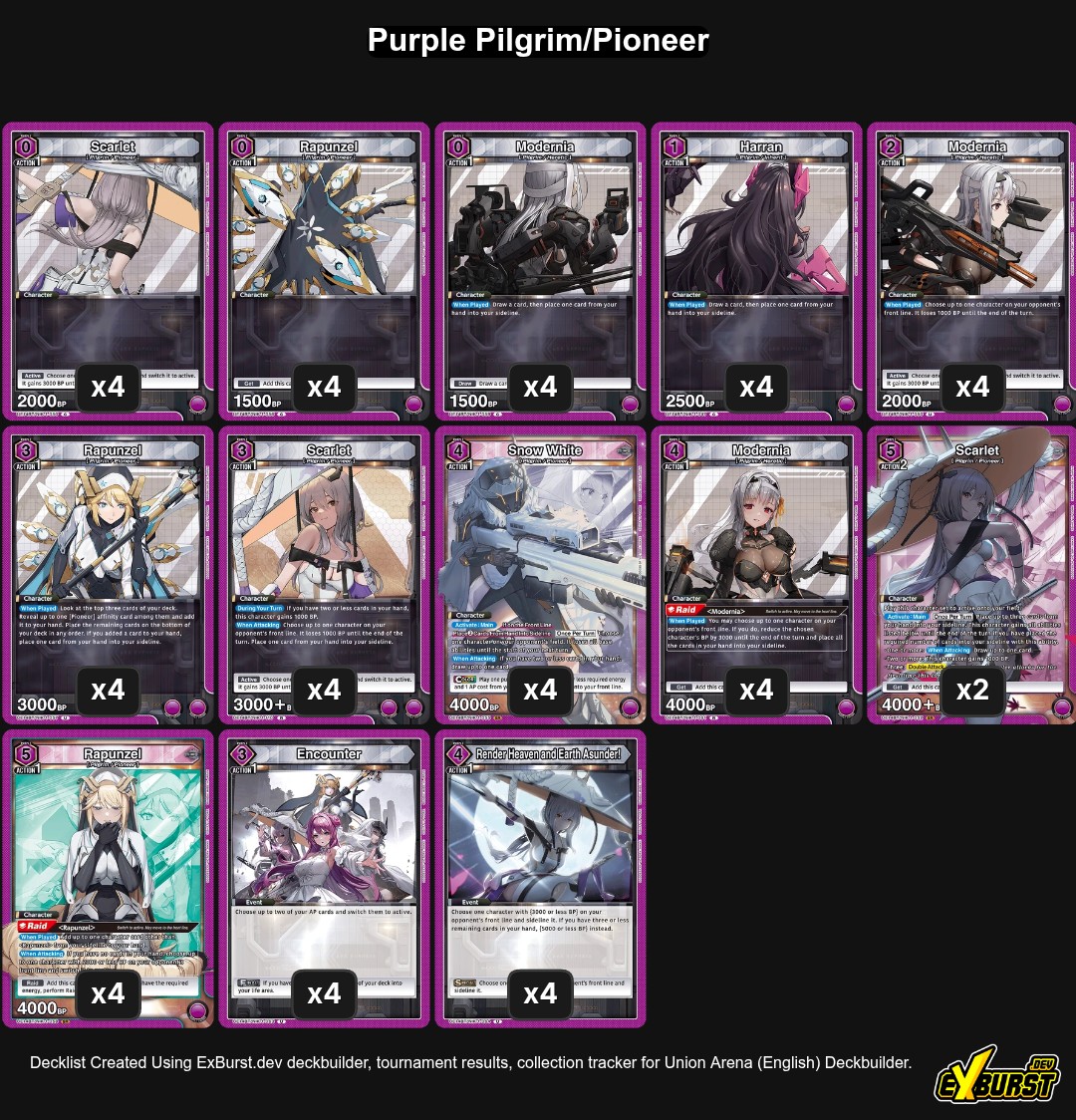Pilgrim/Pioneer Union Arena Deck
