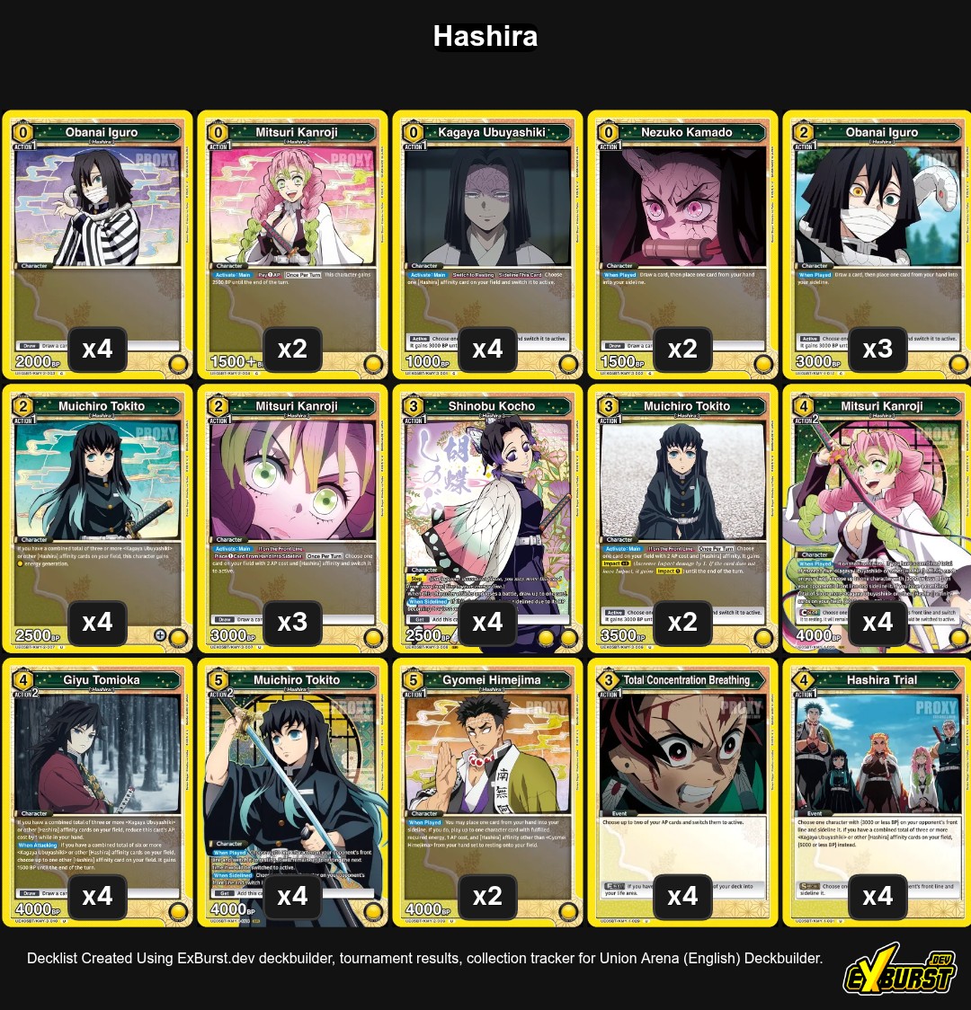 Hashira Union Arena deck