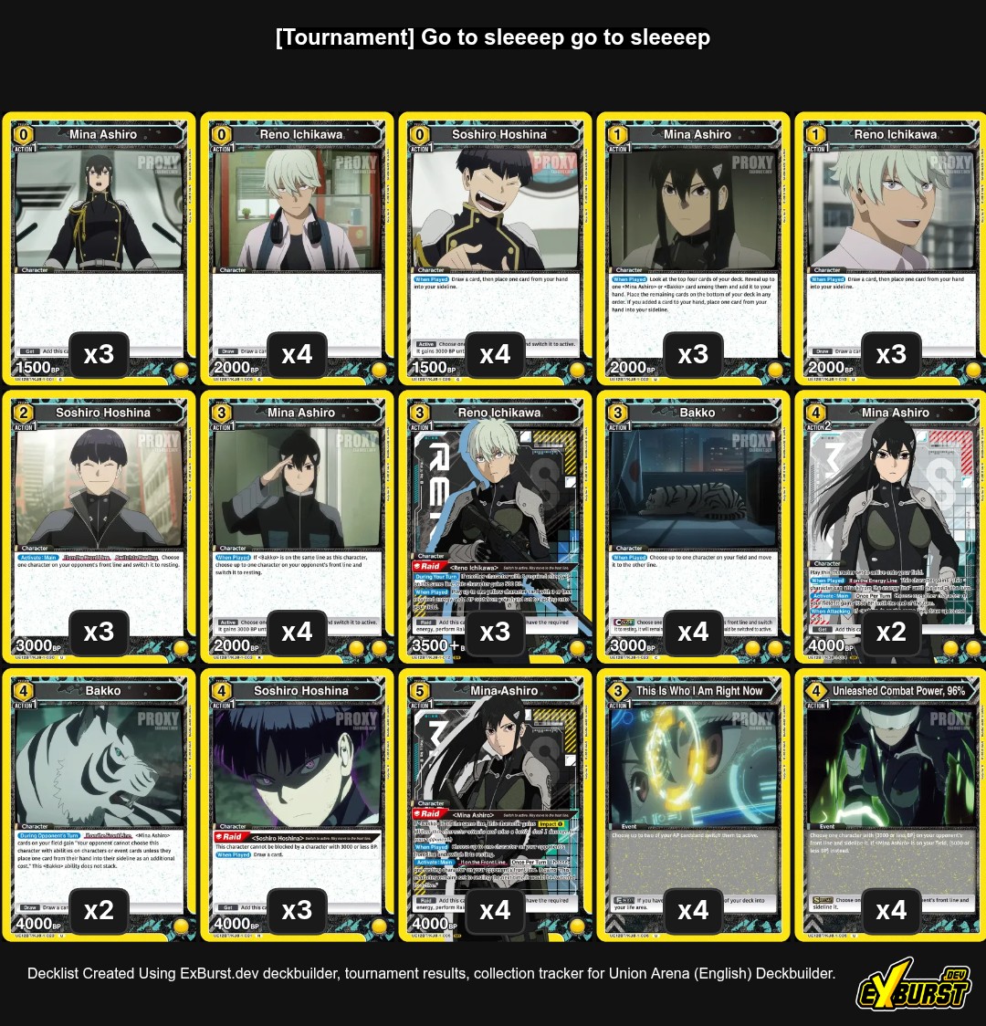 Mina Yellow Kaiju No. 8 Union Arena Deck