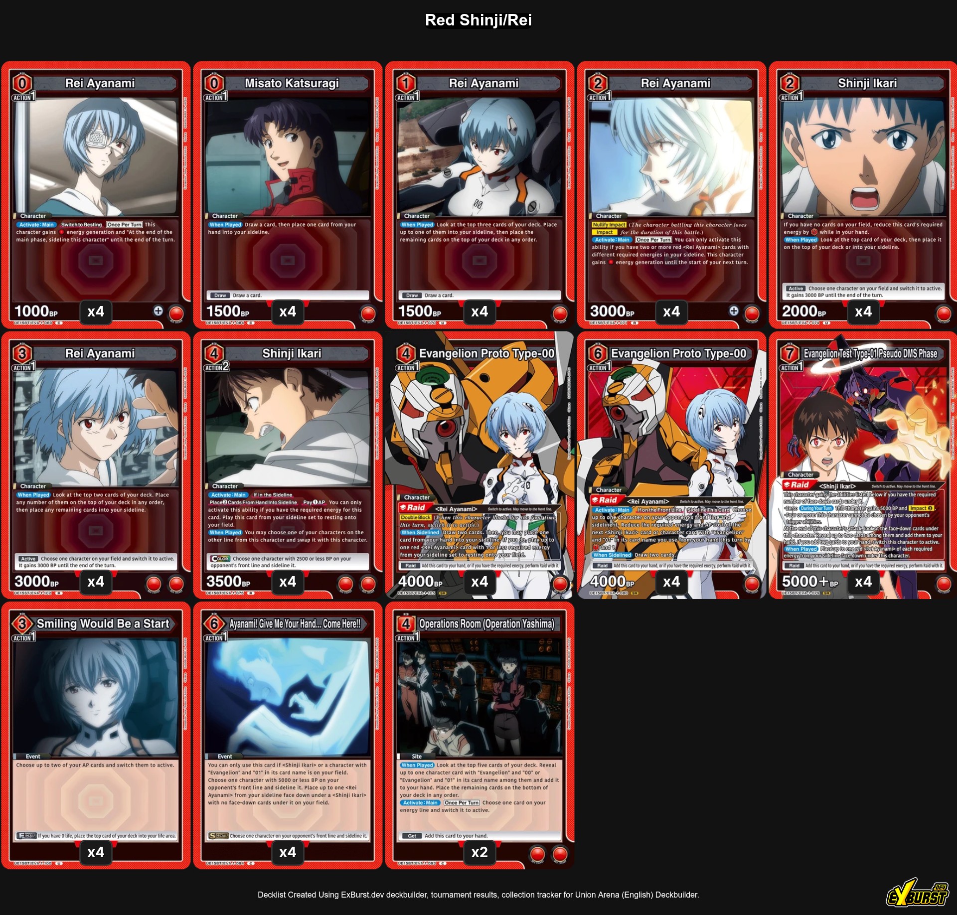 Red Shinji/Rei Union Arena deck