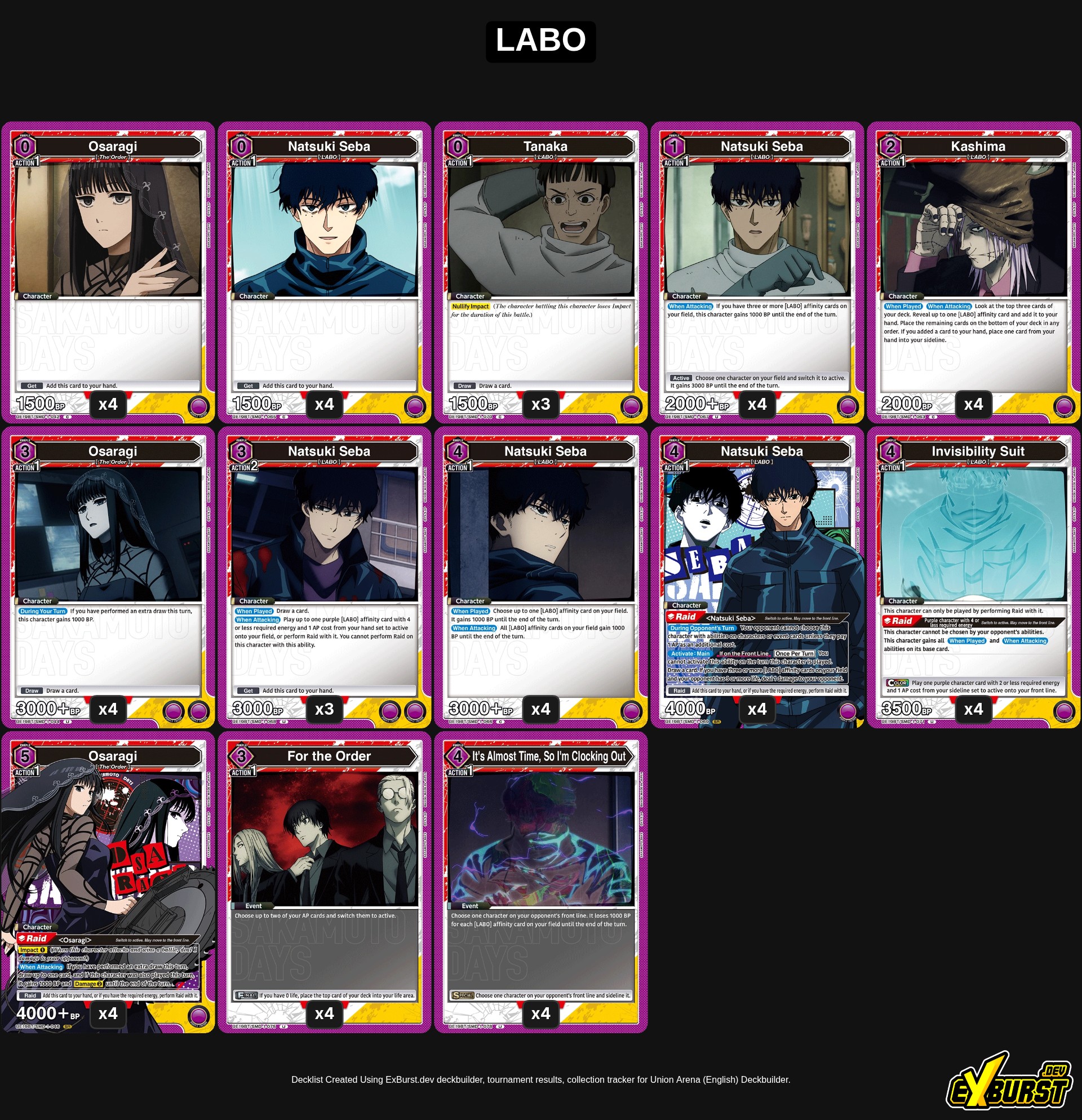 LABO Union Arena Sakamoto Days pakli