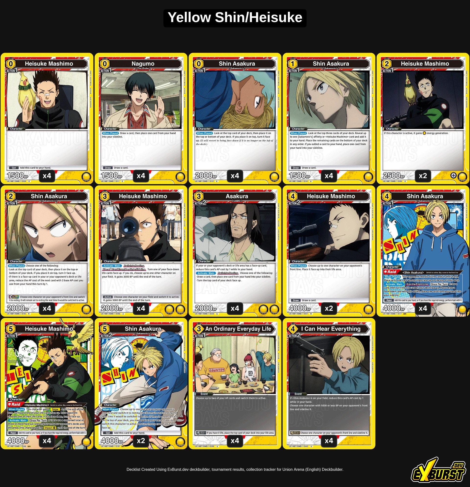 Yellow Shin/Heisuke Union Arena Sakamoto Days pakli
